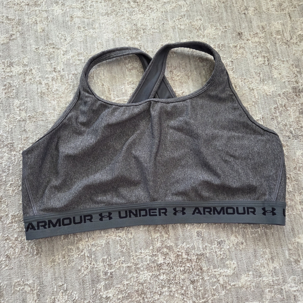 Under Armour Sports Bra 3X Grey Criss Cross Back